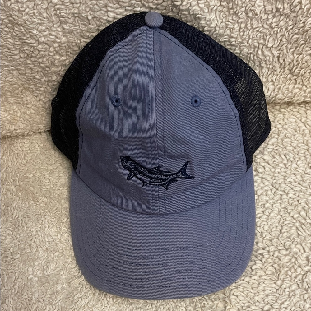 Vineyard Vines Blue Tarpon Icon Baseball Hat -One Size Adjustable Velcro-Unisex